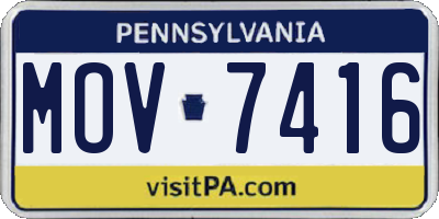 PA license plate MOV7416