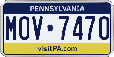 PA license plate MOV7470