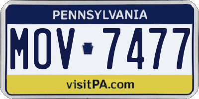 PA license plate MOV7477