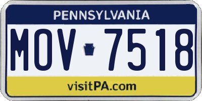 PA license plate MOV7518