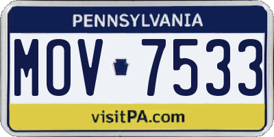PA license plate MOV7533