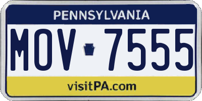 PA license plate MOV7555