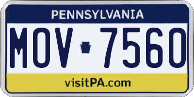 PA license plate MOV7560