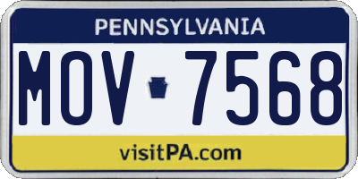 PA license plate MOV7568