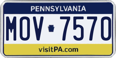 PA license plate MOV7570