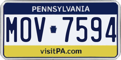 PA license plate MOV7594