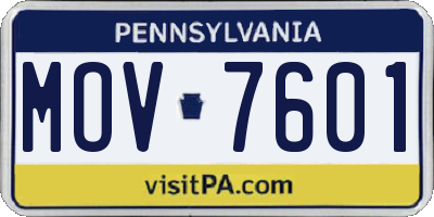 PA license plate MOV7601