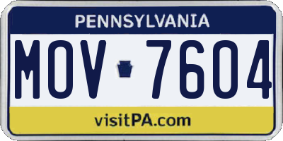 PA license plate MOV7604