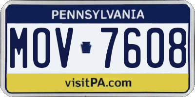 PA license plate MOV7608