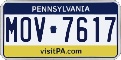 PA license plate MOV7617