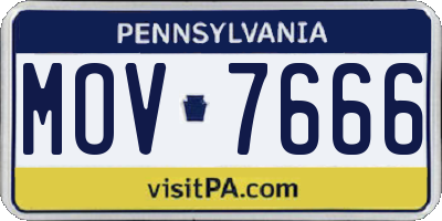 PA license plate MOV7666
