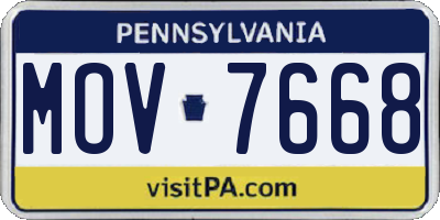 PA license plate MOV7668