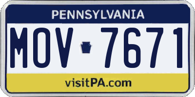 PA license plate MOV7671
