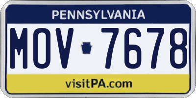 PA license plate MOV7678