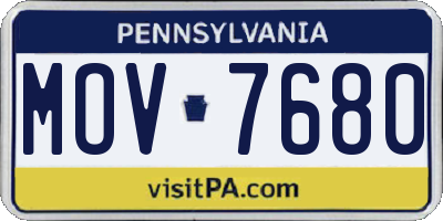 PA license plate MOV7680