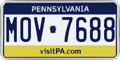 PA license plate MOV7688