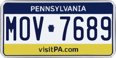 PA license plate MOV7689