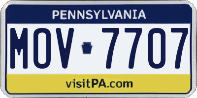 PA license plate MOV7707