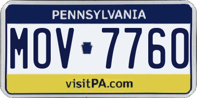 PA license plate MOV7760