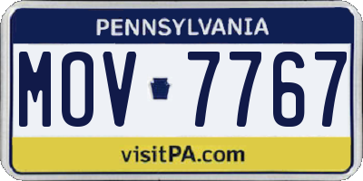 PA license plate MOV7767