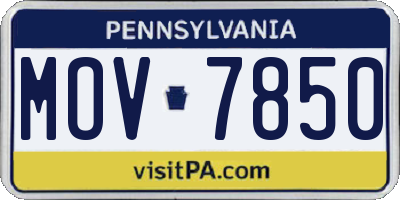 PA license plate MOV7850