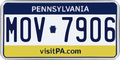 PA license plate MOV7906