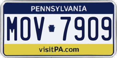 PA license plate MOV7909