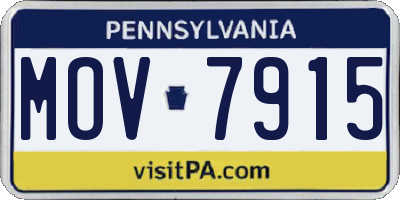 PA license plate MOV7915
