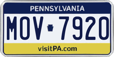 PA license plate MOV7920