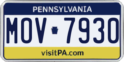 PA license plate MOV7930