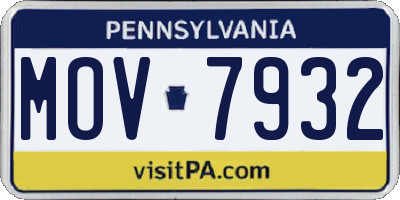 PA license plate MOV7932