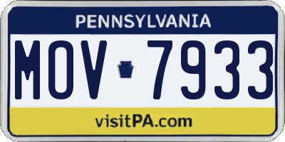 PA license plate MOV7933