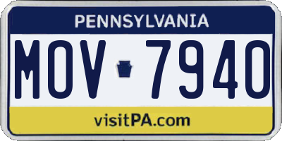PA license plate MOV7940