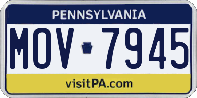 PA license plate MOV7945
