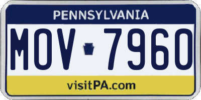PA license plate MOV7960