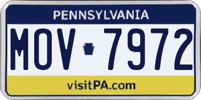 PA license plate MOV7972