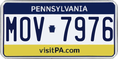 PA license plate MOV7976