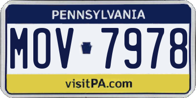 PA license plate MOV7978