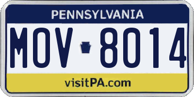 PA license plate MOV8014