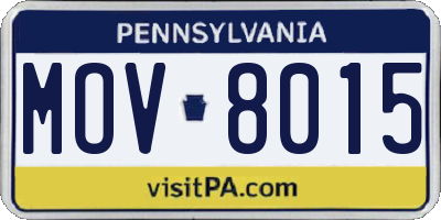 PA license plate MOV8015