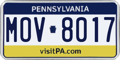 PA license plate MOV8017