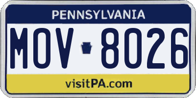 PA license plate MOV8026
