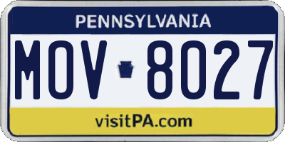 PA license plate MOV8027