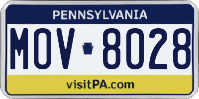 PA license plate MOV8028