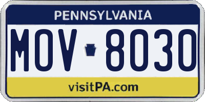 PA license plate MOV8030