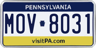 PA license plate MOV8031