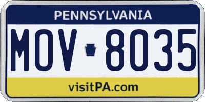 PA license plate MOV8035
