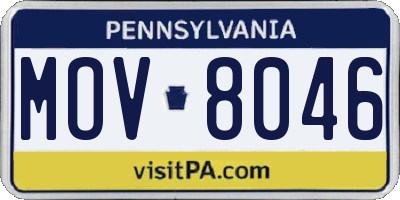 PA license plate MOV8046