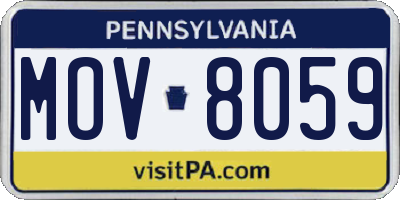 PA license plate MOV8059