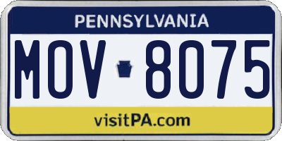 PA license plate MOV8075